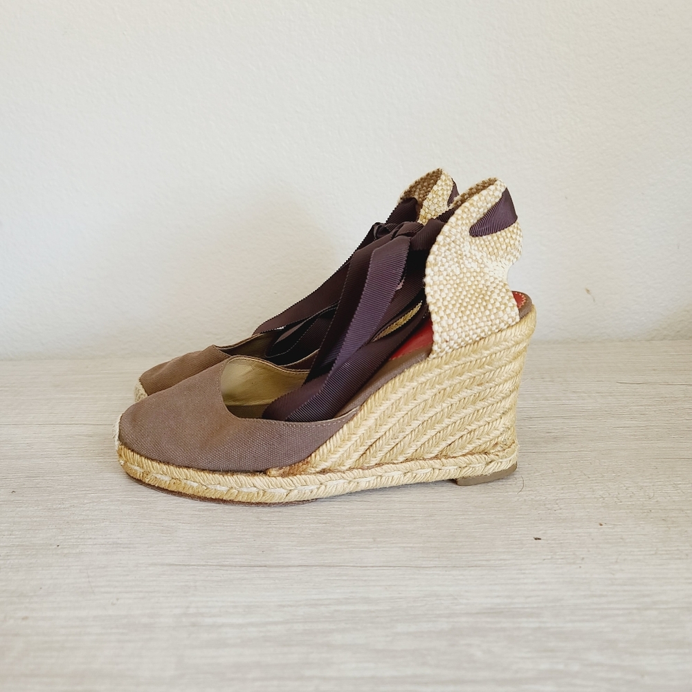 Christian Louboutin Brigitte Canvas Espadrilles Size 7 - Picture 1 of 6